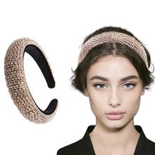 Luxury Shiny Diamond Headband Colorful Crystals Wide-Brimmed Rhinestone Headband Baroque Full Crystal Hair Bands For Women 2024 - buy cheap