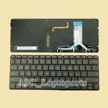 Novo teclado americano qverty para hp spectrum, 13-v004tu 13-v014tu, 13-v024tu, com retroiluminação, impressão marrom, sem moldura, preto 2024 - compre barato