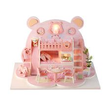 Сборка "сделай сам" игрушечный деревянный дом деревянный кукольные домики миниатюрный кукольный домик игрушки с мебель светодиодный свет, подарок на день рождения 2024 - купить недорого