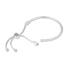 Moments Pave Heart Clasp Snake Chain Slider Bracelet 925 Silver Bracelets For DIY Woman Fashion Bracelets For Jewelry Making 2024 - buy cheap