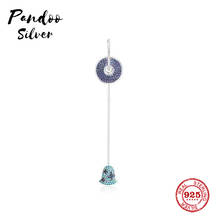 Pandoo Fashion Charm Sterling Silver Original 1:1 Copy,Single Wind Chime Earrings With Drooping Chain Jewelry Gift For Female 2024 - buy cheap