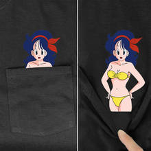 Bolsillo de algodón camiseta de moda de verano de marca de bolsillo Anime imágenes de dibujos animados, camiseta graciosa, camiseta, Camiseta de algodón Tops envío de la gota 2024 - compra barato