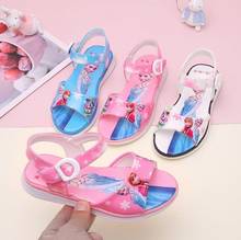 Disney summer new girl princess sandals children cartoon frozen elsa toddler sandals flat soft bottom party sandal 2024 - buy cheap