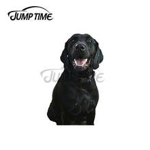 JumpTime 13x3,2 см для улыбающееся Black Lab забавные наклейки для автомобиля лобового стекла бампер наклейка в виде окна Творческий Водонепроницаемый Декор 2024 - купить недорого