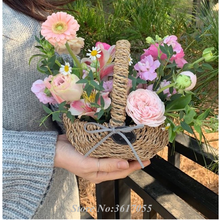 Mini cesta de flores pequeña, caja de flores, cesta de flores para niña, decoración de flores para boda, decoración para fiesta en casa 2024 - compra barato