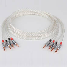 Par 8AG 16CORE twist OCC de cobre puro, Cable de altavoz chapado en plata cable de altavoz Banana Plug para amplificador HIFI 2024 - compra barato