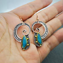 Ethnic Nepal Jewelry New Retro Earrings Creative Spiral Color Separation Aobao Earrings 2024 - buy cheap