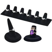 Velvet Mountain Ring Jewelry Display Stand Holder Storage Finger Cone Fingertip Ring Stand Display Black Showcase Organizer 2024 - buy cheap