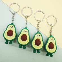 Fashion Simulation Fruit Avocado Smile Keychain 3D Resin Key Chains Jewelry Gift 2024 - buy cheap