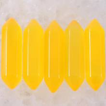 Cuentas hexagonales de ónix amarillo para hombre y mujer, piedras naturales de 8x32MM, sin agujero de perforación, colgante para collar, regalo de joyería, 5 piezas, K372 2024 - compra barato
