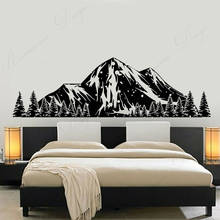 Pegatinas de pared de Naturaleza de invierno, hermoso paisaje de montañas nevadas, decoración del hogar, calcomanías de dormitorio y sala de estar, Mural extraíble 4357 2024 - compra barato