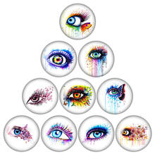 ZB1269 painting artistic butterfly eye 10pcs mixed 12mm/16mm/18mm/25mm Round photo glass cabochon demo flat back Making findings 2024 - buy cheap