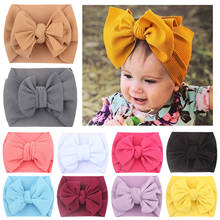 Solid Color Stretch Girls Fabric Baby Girls Headband Knot Bow Headband Children Hair Accessories Elastic Turban Wide Hairband 2024 - buy cheap