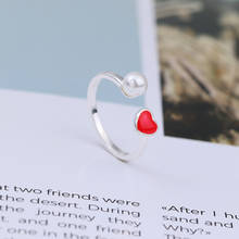 Hot Sale Gothic Silver Color Red Heart Rings For Women Bridal Antique Rings Rock Jewelry 2024 - buy cheap