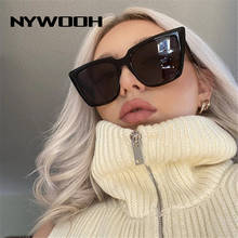 Женские винтажные солнцезащитные очки NYWOOH, кошачий глаз, очки большого размера, прозрачные синие розовые очки карамельных цветов, UV400 2024 - купить недорого