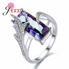 Free Ship Cubic Zirconia Leave Rings For Women/Daughter Birthday Anniversary Gift Women's Jewelry Full Size Leaf Charm Ring 2024 - buy cheap