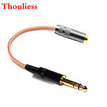 Thoulies-Cable Adaptador de Audio macho a hembra, adaptador de Audio equilibrado de 10cm, HIFI, cristal, cobre, 6,35mm, TRS, 3 pines, 4,4mm, 1/4, 6,35 a 4,4 2024 - compra barato