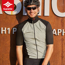 Santic-chaleco reflectante de ciclismo para hombre, camiseta fina transpirable sin mangas para bicicleta de montaña y carretera, de secado rápido, para deportes al aire libre 2024 - compra barato
