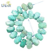 Liiji Unique  Amazonite Irregular Faceted Shape Large Stone Loose Beads about 10x15-12x15mm for DIY Jewelry Making about 39cm 2024 - buy cheap