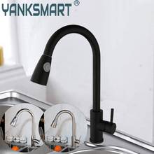 Kitchen Faucets Sink Brass Pull Out And Rotatable Taps Deck Mounted Black & Chrome & Brushed Nickel Faucets Mixer Water Tap 2024 - buy cheap