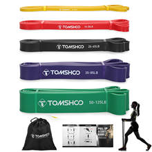 TOMSHOO 4pcs Pull Up Assist Bands Set Resistance Loop Bands Powerlifting Workout Exercise Stretch Bands with Carry Bag 2024 - buy cheap