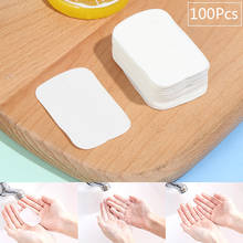 100Pcs 5.6*3.6cm Disinfecting Paper Soaps Washing Hand Mini Disposable Scented Slice Sheets Foaming Soap Case Paper 2024 - buy cheap