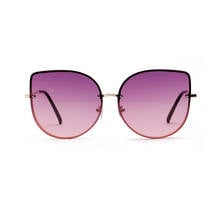 Senhoras retro clássico metal cat eye óculos de sol de grandes dimensões feminino luxo vintage espelhos colorido lente óculos de sol uv400 2024 - compre barato