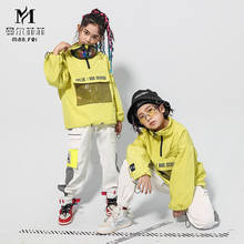 Children's Street Dance Wear Suit Loose Jacket+Pants 2 Piece Set Kids Girls Boys Hip Hop Costumes for Stage Performance 4-18T 2024 - buy cheap