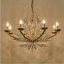 American crystal chandelier living room bedroom designer model room dining room art lily bud pattern chandelier LED 2024 - buy cheap