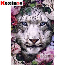 Kexinzu-pintura de diamante 5D DIY "Flor de leopardo", bordado redondo 3D, manualidad de punto de cruz, decoración del hogar, X4452, 2019 2024 - compra barato