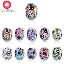 10Pcs Evil Eye Color Big Hole Acrylic Resin Beads Silver Plated Fit Pandora Bracelet Bangle Jewelry Making Beads Charms Crafts 2024 - buy cheap