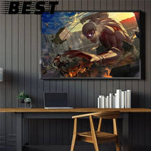 Classic Japanese Anime Attack on Titan Poster Vintage Movie Character Canvas Painting Wall Art Picture Living Room Home Decor 2024 - buy cheap
