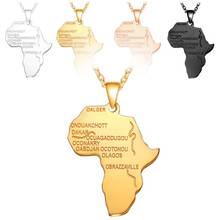 MIQIAO Stainless Steel Titanium Hip Hop English Letter The African Continent Pendant Chains Necklace for Women Men Girls Collare 2024 - buy cheap