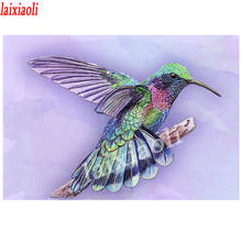 Hummingbird-pintura de diamante 5D DIY, punto de cruz, bordado de diamantes de imitación circular, pantalla completa, imágenes de aves, decoración del hogar 2024 - compra barato