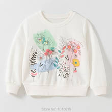 Flowers Sweater White 100% Terry Cotton Children t-shirt Blouse Baby Girl Clothes Kids Hoodies Girls Tops Fleece Sweatshirt 1-7Y 2024 - buy cheap