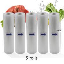 5 rolos/lote cozinha sacos de armazenamento saco vácuo alimentos para aferidor do vácuo empacotador alimentos 20cm * 500cm 2024 - compre barato