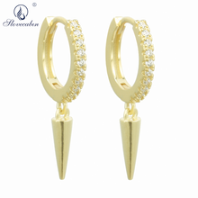 Slovecabin 925 Sterling Silver Dangle Charms Hoops Earring Crystal CZ Zircon  Women Clips On earring C2020 Fashoionable Jewelry 2024 - buy cheap