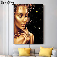 5D DIY Diamond Painting Starry gold women Diamond Mosaic Cross stitch Square/round Rhinestone Home Decor Picture 2024 - buy cheap