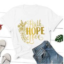 Camiseta fiath hope love, camiseta com retalho de rosa, moda feminina 100% algodão, camisetas com estampa de grunge 2024 - compre barato