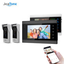 Jeatone 7 Inch Wireless Wifi Smart IP Video Door Phone Intercom System with 2 Night Vision Monitor + 2 Rainproof Doorbell Camera 2024 - buy cheap
