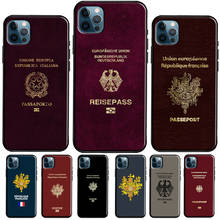German Italian French Passport Case For iPhone 11 12 13 Pro Max mini XR X XS Max 5S 6S 7 8 Plus SE 2020 Coque Funda 2024 - buy cheap