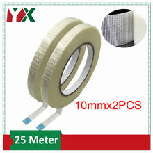 YX 10mm High Strength Transparent Grid Glass Fiber 2PCS Reinforced Plastic Waterproof And Wear-Resistant Adhesive Tape 25M 2024 - buy cheap