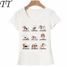 Camiseta Hipster con estampado de perro Basset Hound para mujer, remera informal para mujer, camisetas divertidas con diseño de perro 2024 - compra barato