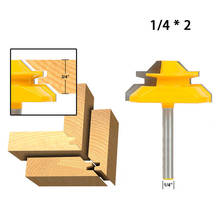 Binoax 45 graus estoque bloqueio mitra roteador bit língua e ranhura roteador bit-1/4 shank 2024 - compre barato