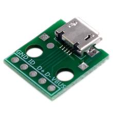 Adaptador micro-usb para dip conector fêmea de 5 pinos, conversor pcb tipo b com 10 peças 2024 - compre barato