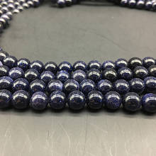 Natural Stone Beads Dark Blue SandStone Round Loose Beads for Jewelry Making 4mm 6mm 8mm 10mm 12mm Bracelet Necklace 2024 - compre barato
