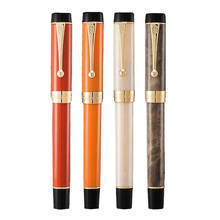 Jinhao 100 caneta tinteiro de resina, 18kgp, médio/curvo, 0.5 /1.2mm, clipe dourado, conversor, caneta para presente de escritório de negócios 2024 - compre barato