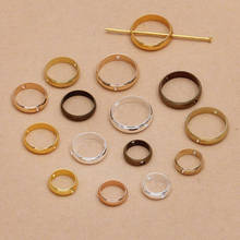 Conectores perforados chapados en oro y plata para collar y pendientes, círculo redondo de latón metálico de 8/10/12mm, 100 Uds. 2024 - compra barato