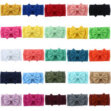 25 pcs/lot, Big Bow Fabric Turban headband, Baby Toddlers Floppy Bow Wide Head wrap Baby Girls Hair Accessories 2024 - buy cheap