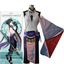 Novo genshin impacto cosplay projeto de jogo traje yasha guardião geral xiao cos roupas anime topos calças luvas acessórios conjunto 2024 - compre barato